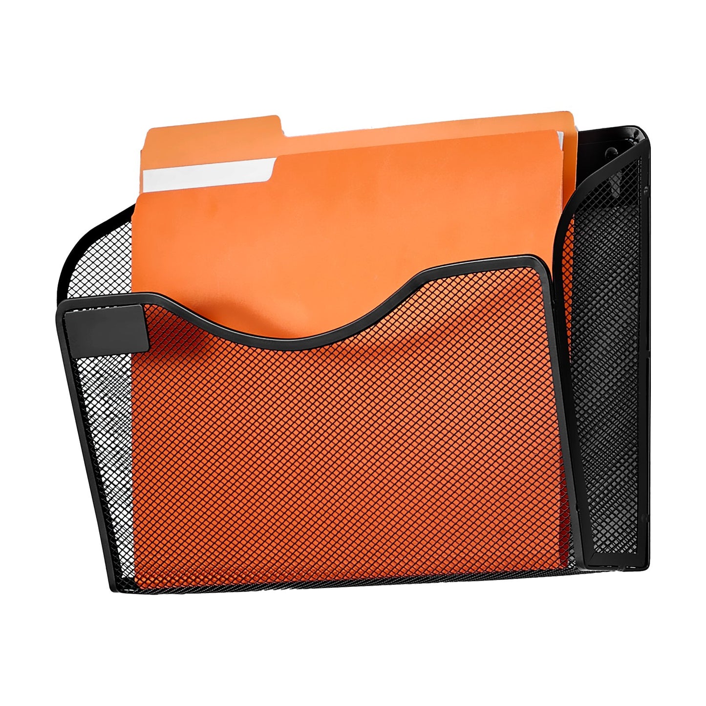 Väggställ för arkivmappar, tredelad nätmapphållare med 1 ficka, väggmonterad förvaringsmapp för tidskrifter, papper och dokument, metallväggmapp med namnetikett, för kontor, hem och skola