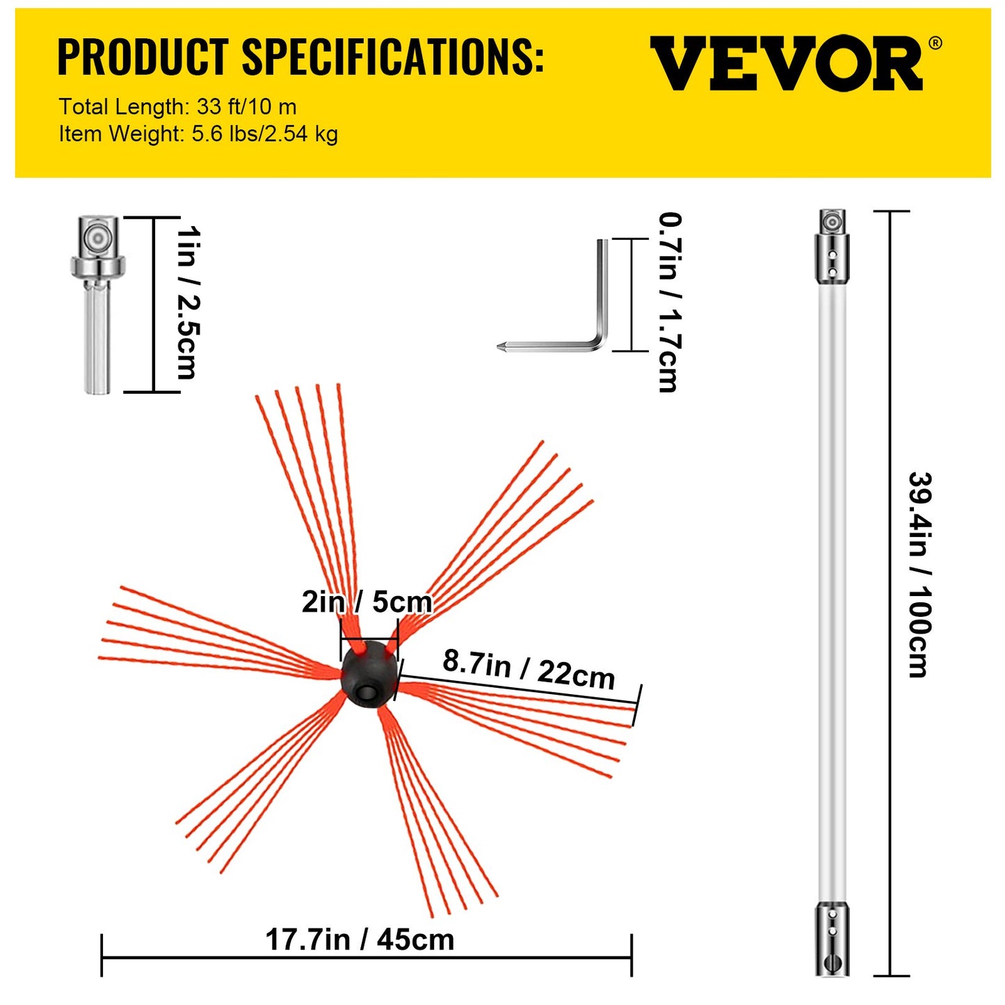 Sotare för skorstenar Skorstensrengöringskit 1005,8 cm Sotätare Skorstensrengöringskit