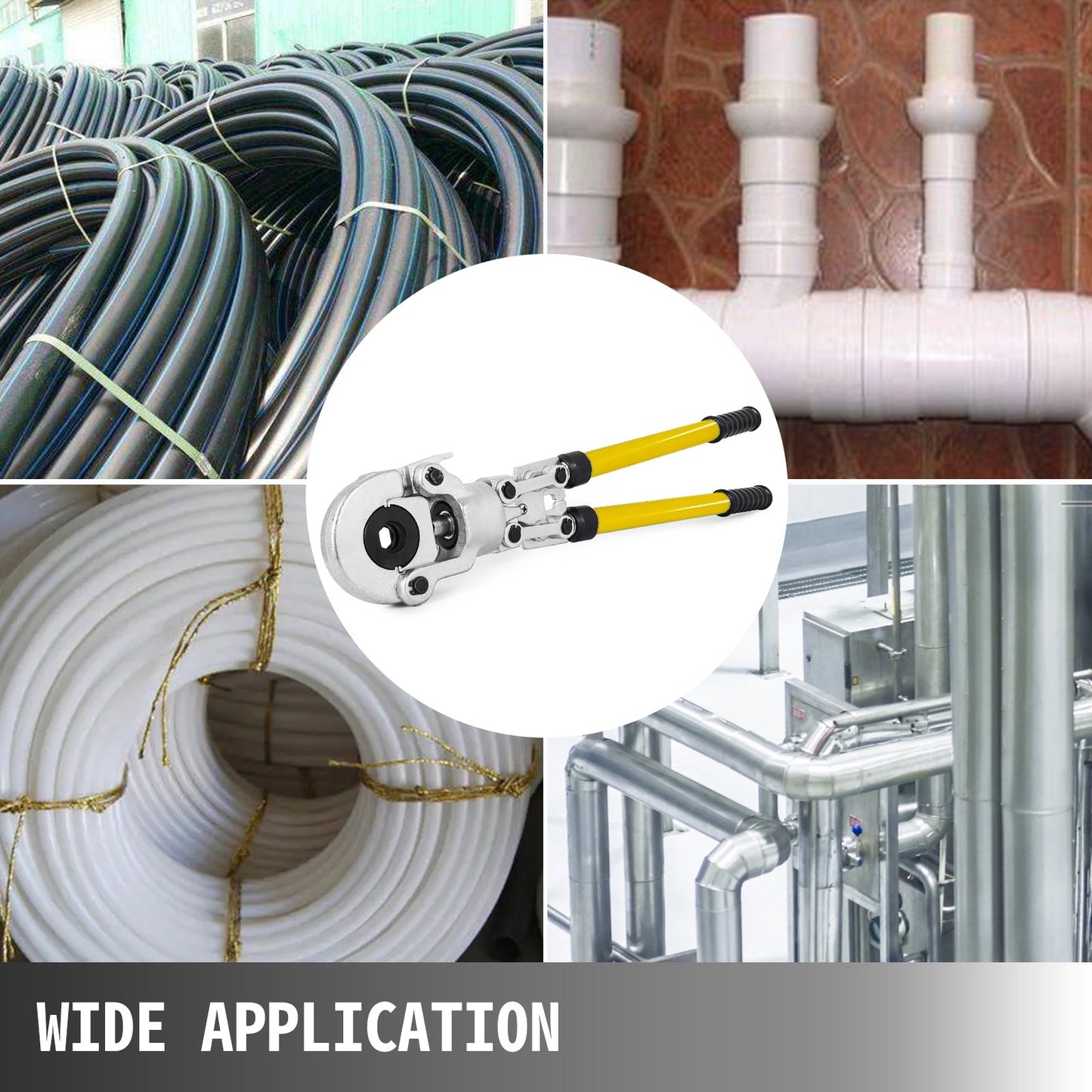 Rörpressare för kopparrör VVS-krymptång V 12-28 mm, presstång Rörpressare för kopparrör TH 16-32 mm käftar 360° huvud