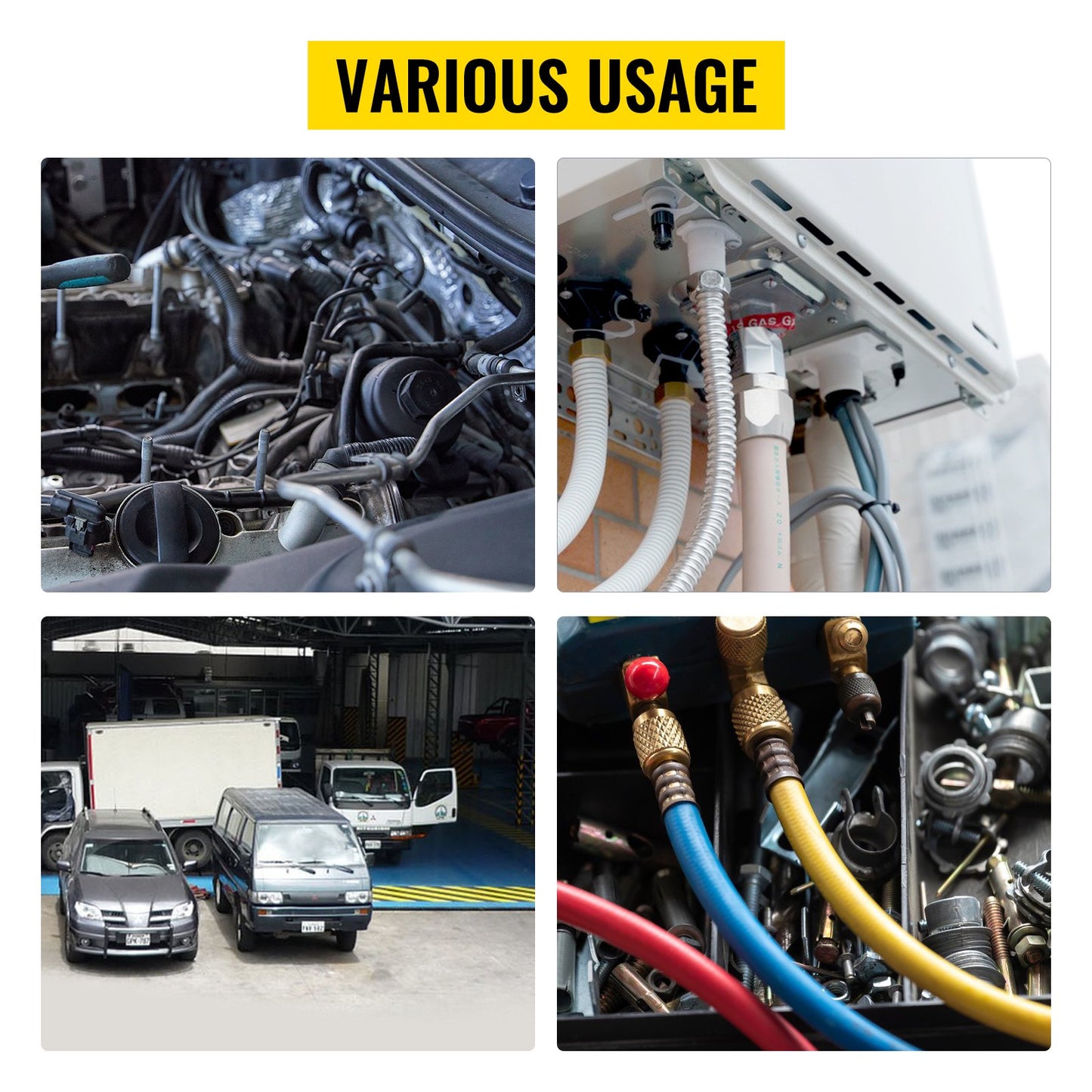 71550 Bärbar manuell hydraulisk rörpress slangkrympverktyg och reparationsverktyg Manuellt manövrerad AC-slangkrympverktygssats Hållbar med 4 backar för bilens luftkonditionering