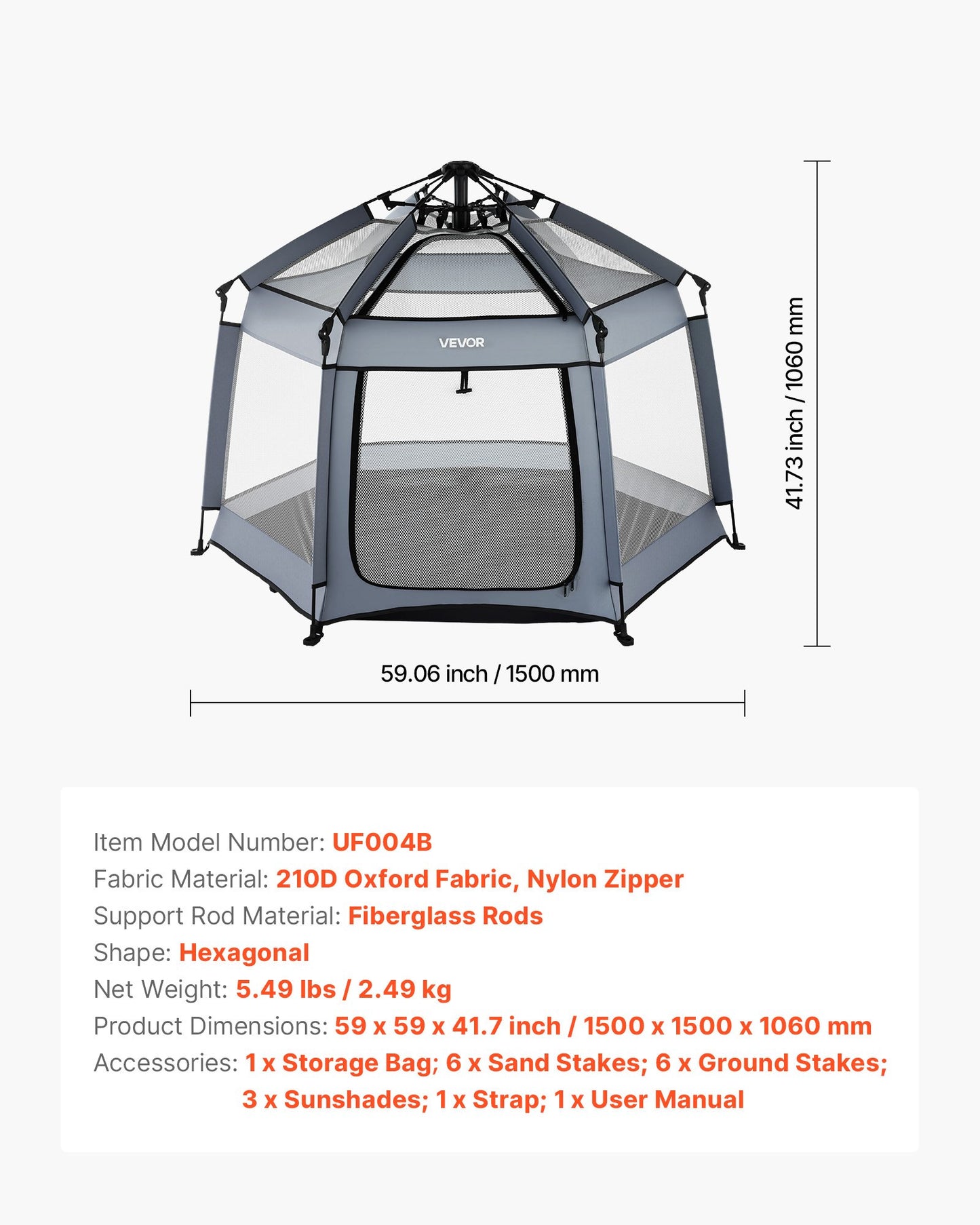 Baby Playpen, Pop Up Toddler Playpen with Canopy, Indoor & Outdoor Portable Play Yard for Babies Toddlers with UPF 50+ Sunshades & Travel Bag for Home Park Beach, Foldable & Lightweight