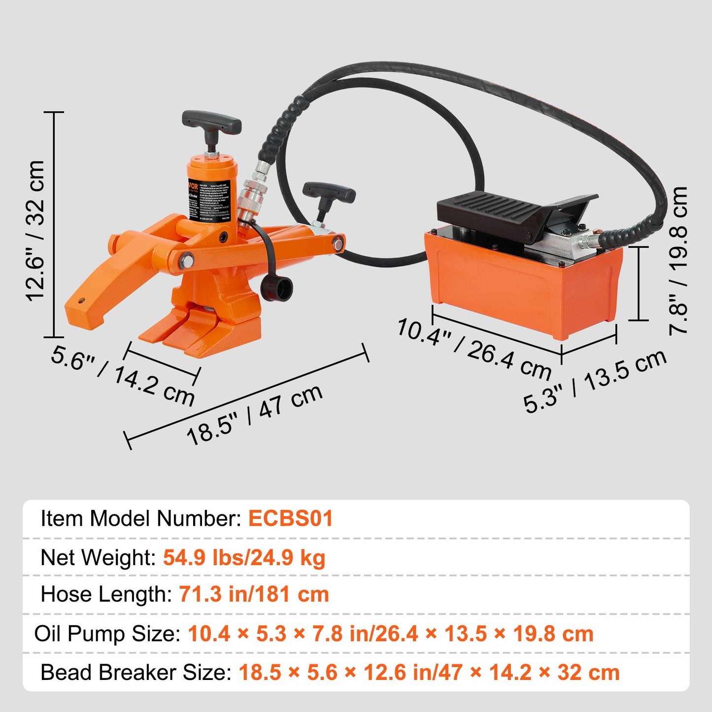 Hydraulic Tire Bead Breaker 10000 PSI Foot Pump for Tractor Truck Tire