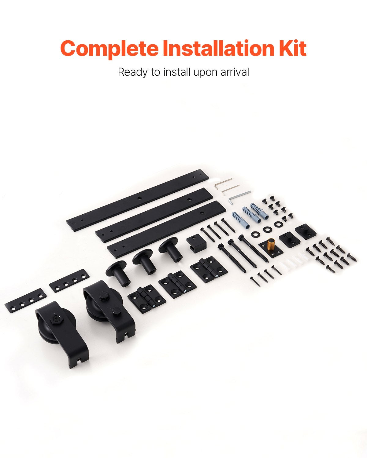 Bi-Folding Sliding Barn Door Hardware Track Kit, 36" Top Mount Track Kit, Slide Smoothly & Quietly, Heavy Duty, Easy to Install, Suitable for Two 16" Closet Pantry Laundry Doors (Not Included)