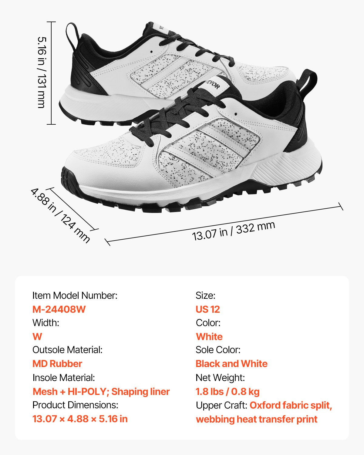 Cross Training Shoes, W Width Sneakers UK Size 11, Wide Toe Box Shoes with Arch Support & Adjustable Lace-up, Training Shoes for Running, Gymnastics, Dog Walking, and Weightlifting (White)