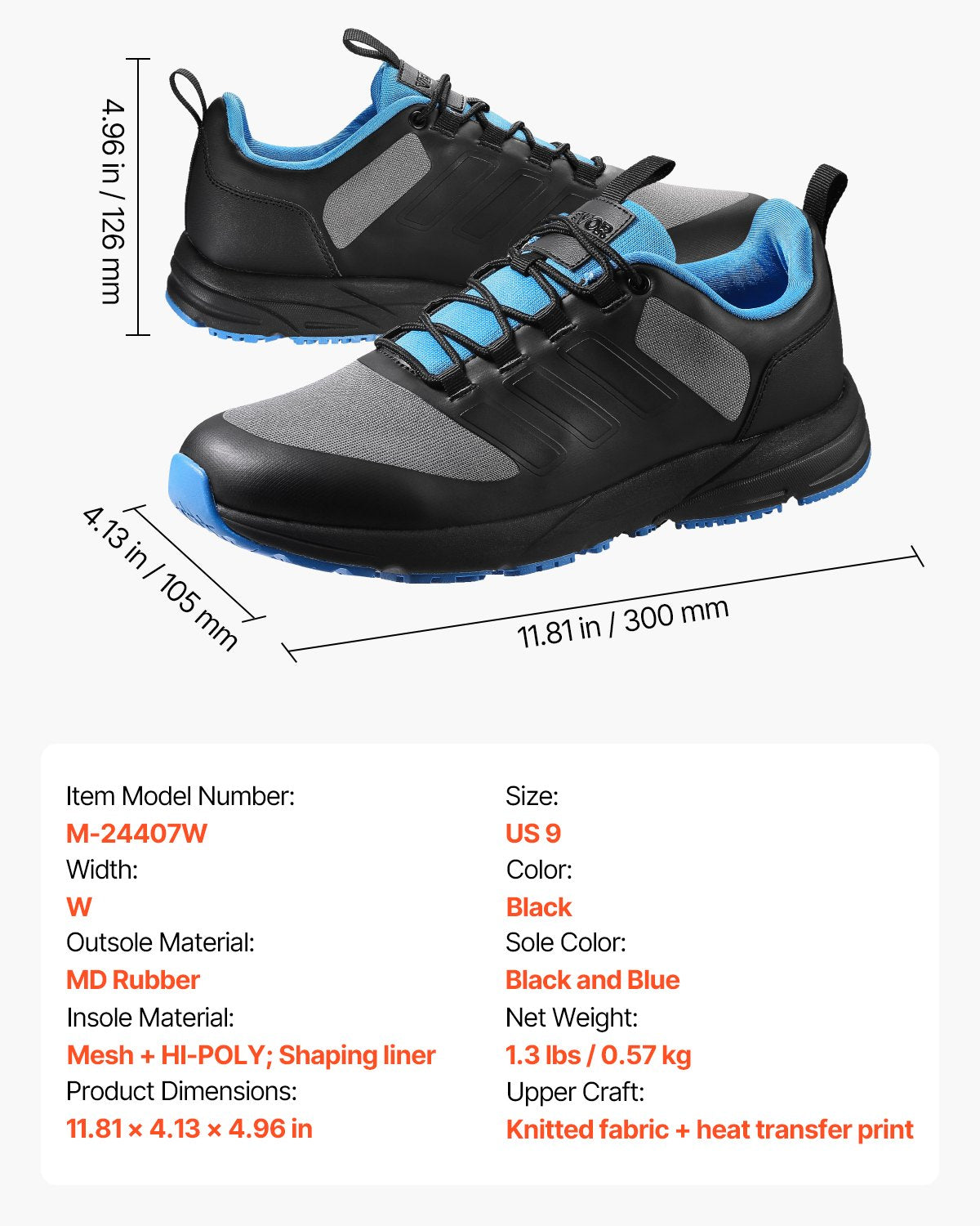 Cross Training Shoes, W Width Sneakers UK Size 8, Wide Toe Box Shoes with Arch Support & Adjustable Lace-up, Training Shoes for Running, Gymnastics, Dog Walking, and Weightlifting (Black)