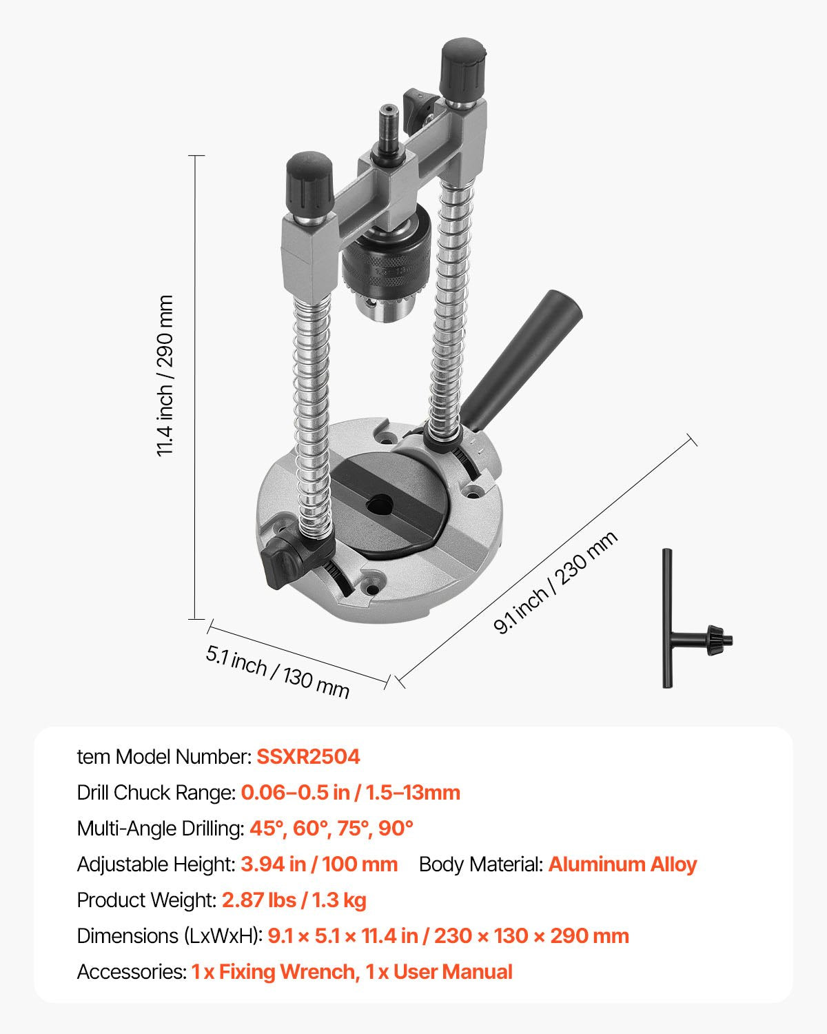 Drill Guide, Multi-Angle Press Portable Precision Drilling Guide Jig Attachment, with Large Handle and Mounting Holes, Aluminum Alloy, for Drilling Angled or Straight Holes, for Wood Working