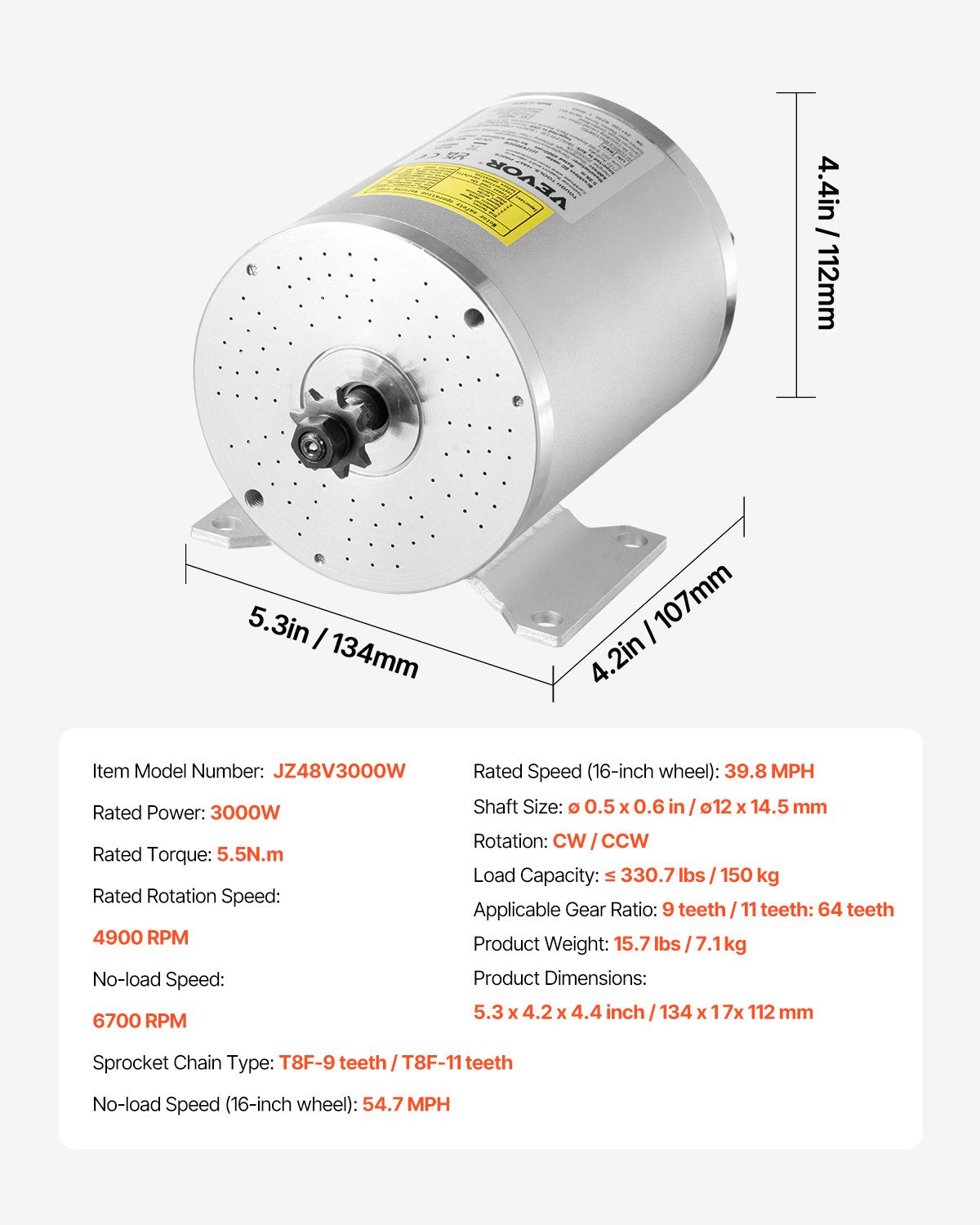 3000W Electric Brushless DC Motor Kit - 72V 4900rpm Motor with Upgraded Speed Controller and Throttle Grip Kit for Go Karts E-Bike Motorcycle Scooter DIY