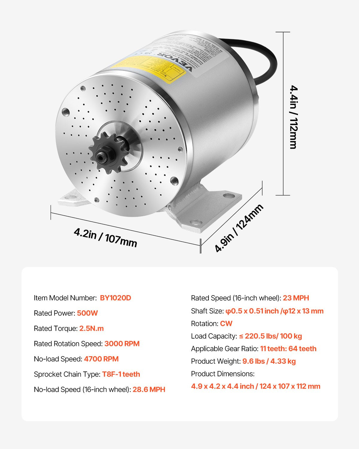 500W Electric Brushless DC Motor Kit - 36V 3000rpm Motor with Upgraded Speed Controller, Throttle Grip Kit for Go Karts E-Bike Motorcycle Scooter