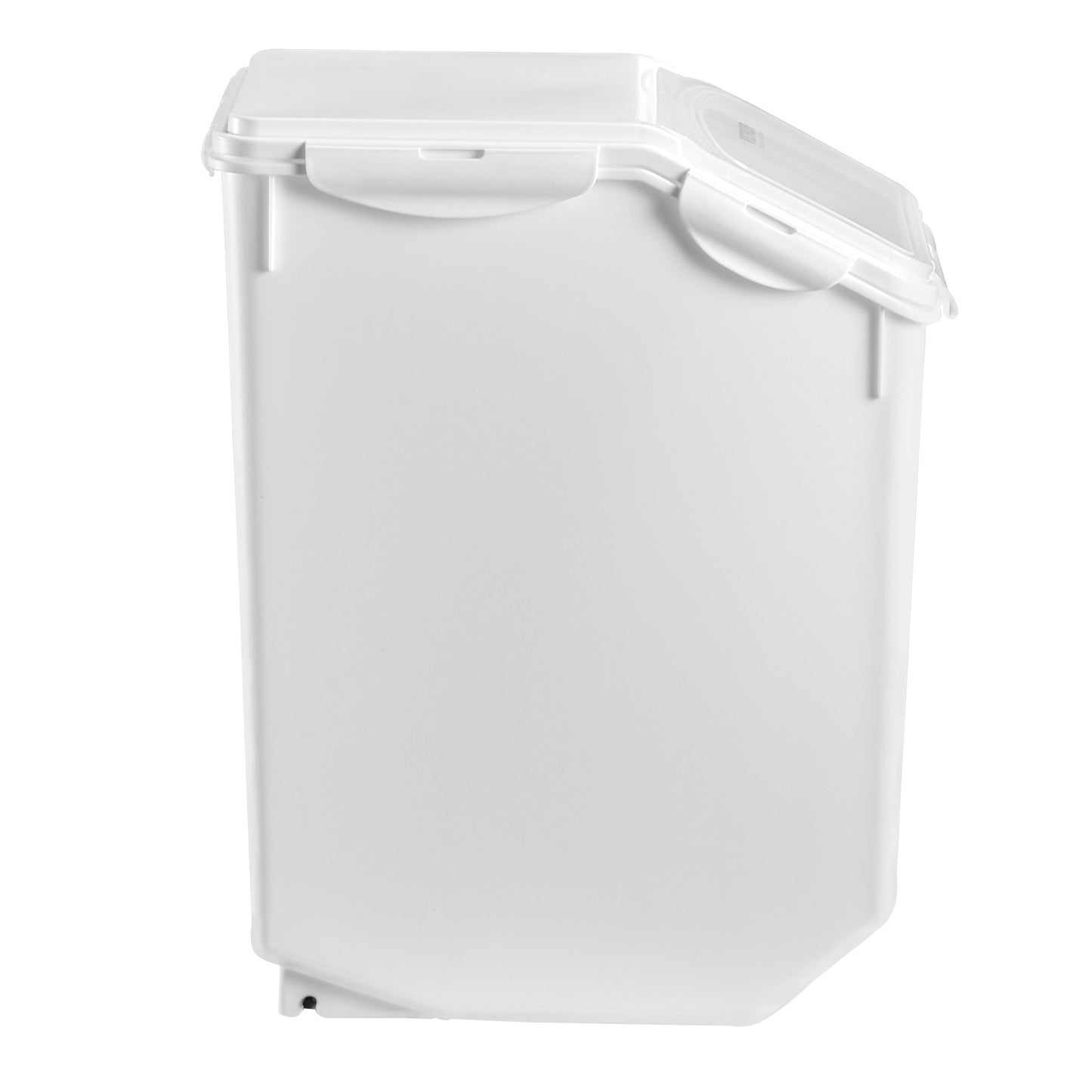Risförvaringsbehållare, 3,5 gallon/15 l x 2 + 4,5 gallon/20 l x 2 stor hundmatsbehållare, flingbehållare för köksingredienser, behållare för husdjursfoder med hjul, 4 måttkoppar, lufttätt lock, 4-pack