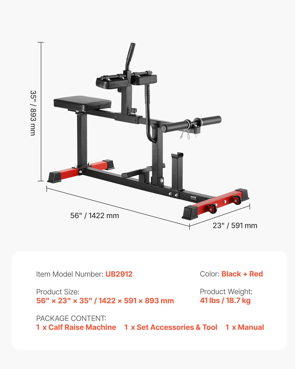 Seated Calf Machine, 440 LBS Capacity Calf Raise Machine, Seated Calf Raise Leg Exercise Home Gym, Calf Workout Training Equipment, Lower Body Specialty Machine, Fit 1/2 inch Weight Plates