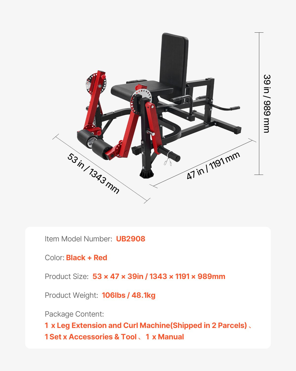 Benförlängnings- och curlmaskin, roterande benförlängning för lår i sittande position, justerbar utrustning för specialövningar för underkroppen, kraftig träningsbänk för hemmagym, kapacitet på 340 kg