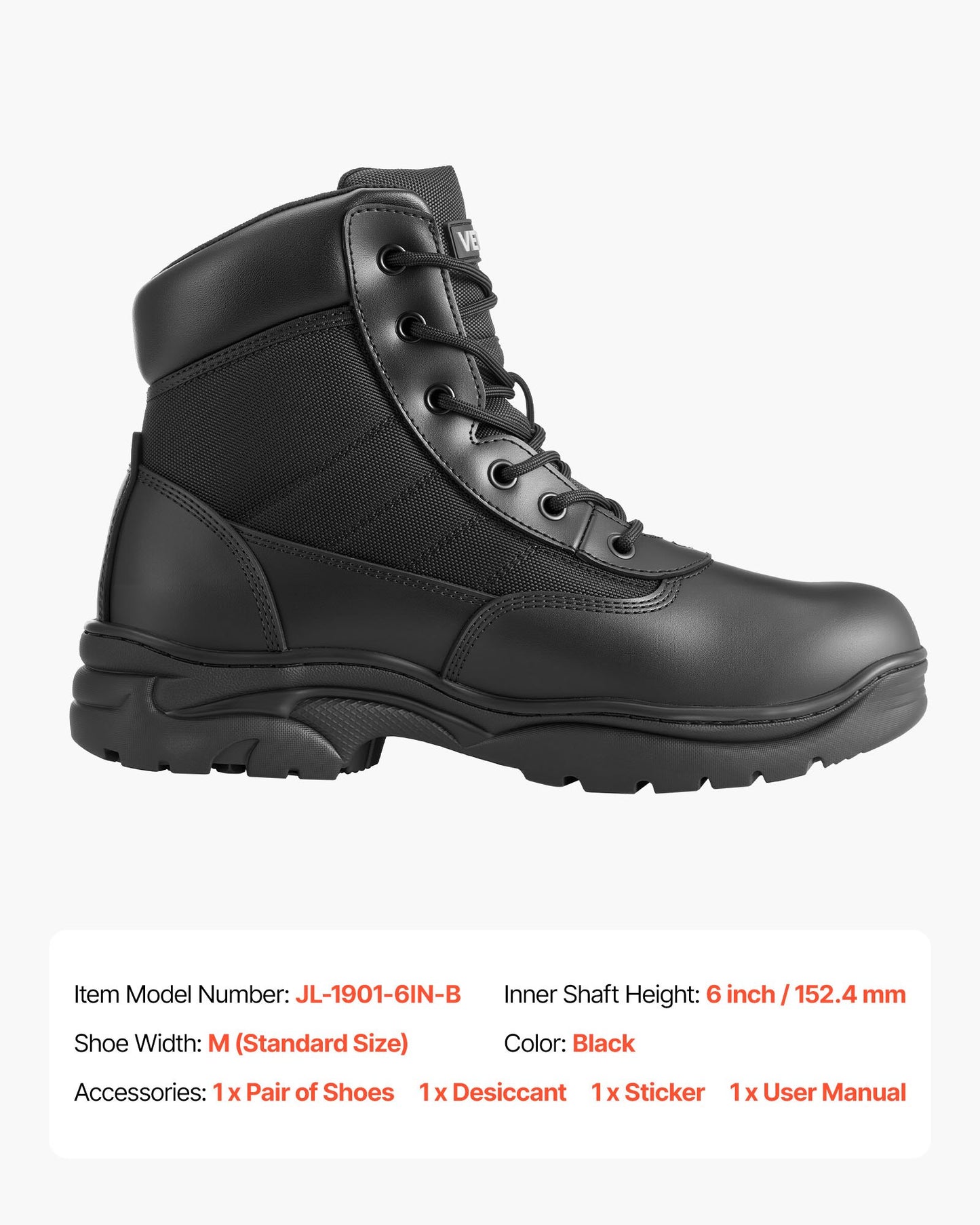 Militära taktiska stövlar för män, 152,4 mm vandringsstövlar för strid, lätta, andningsbara och robusta Interceptor Trooper-stövlar för män, för säkerhetsklättring utomhus, storlek UK 9,5