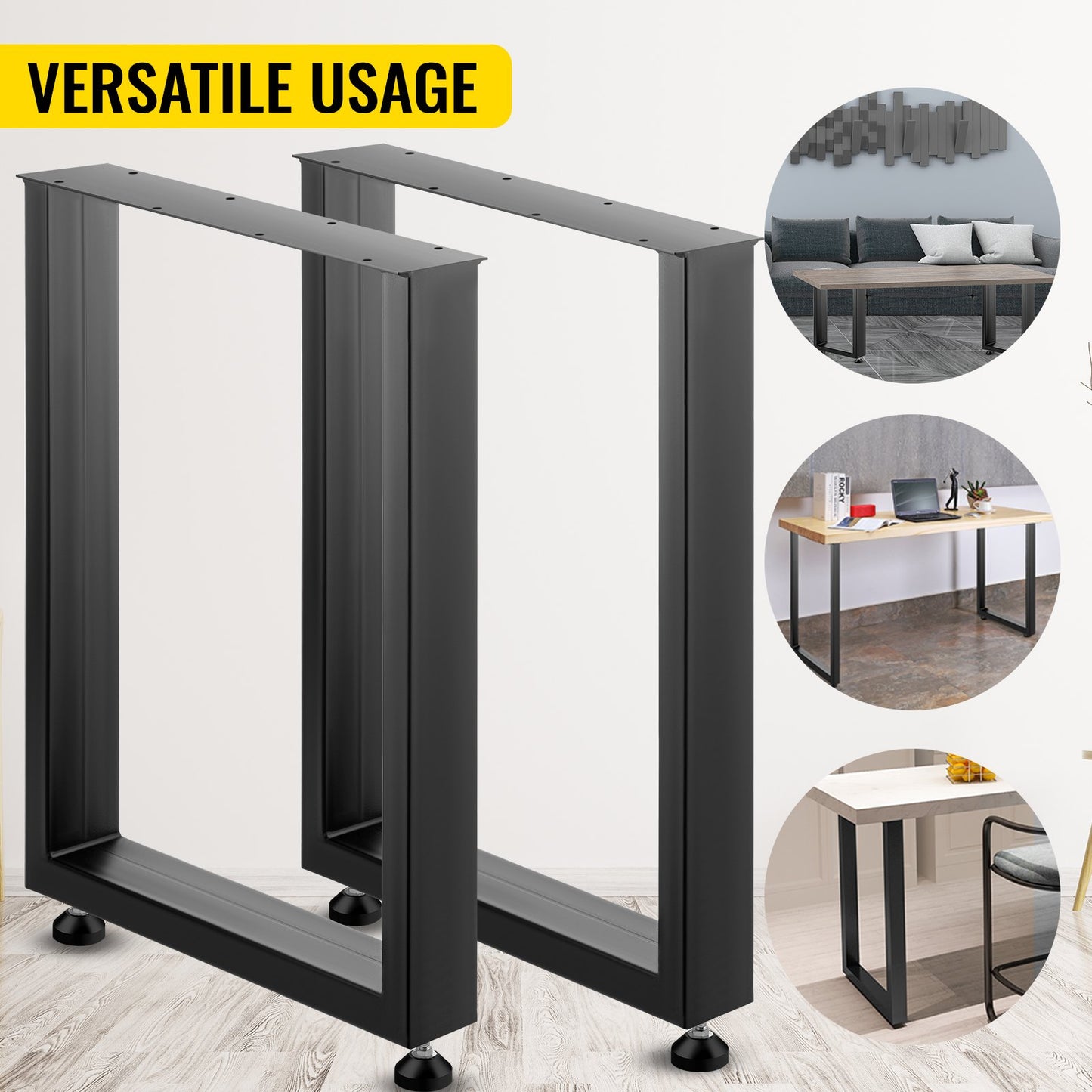 Black Metal Table Legs Set of 2 Steel Table Legs 28x23 Inch Dining Table Legs Office Table Legs Computer Desk Legs Steel Bench Legs Country Style Table Legs DIY Furniture Legs