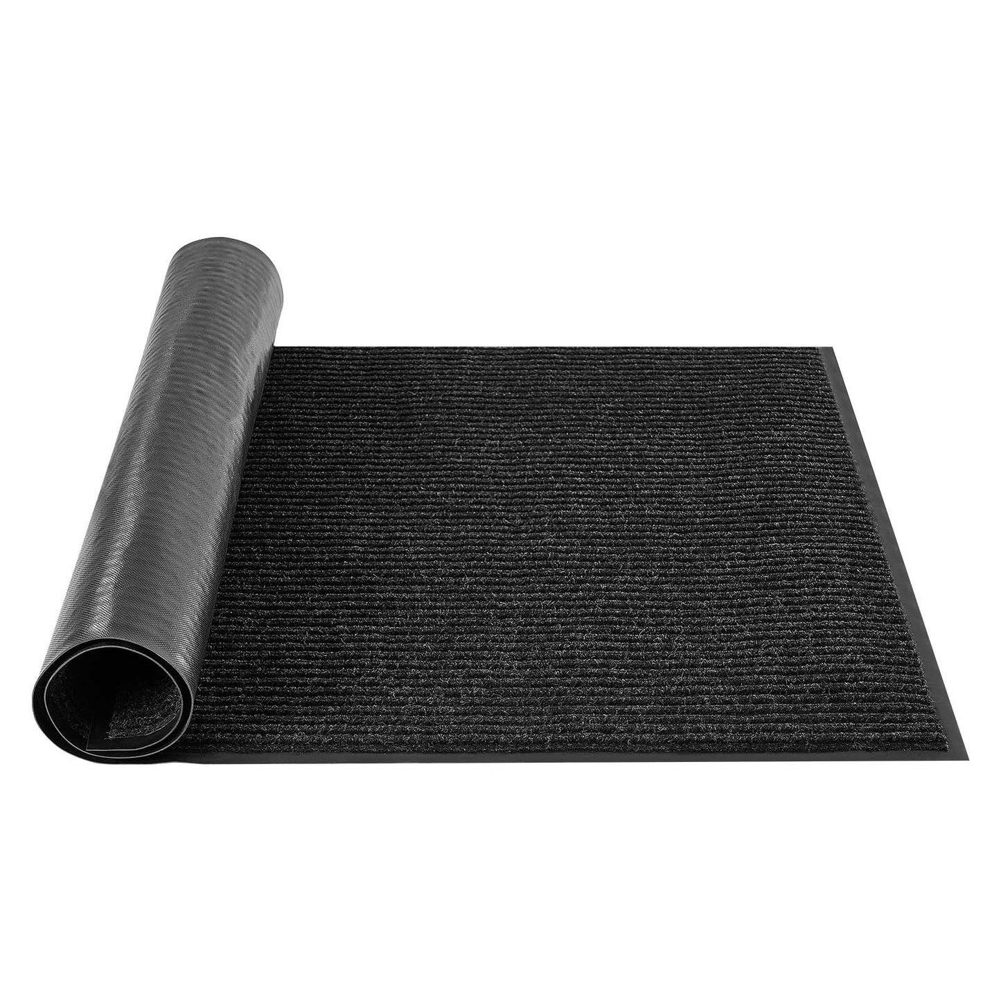 Matta för ytterdörren, 1524 x 914 mm kommersiell golvmatta för inomhus och utomhusbruk, snygg randig industrimatta med PVC-baksida, kraftig tvättbar entrématta för hall, balkong, garage, grå