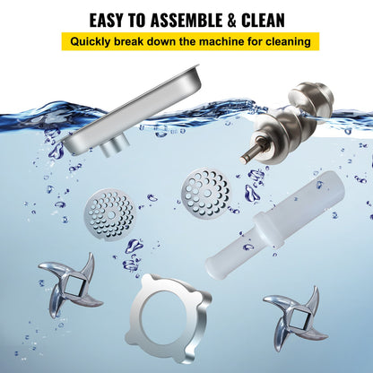 8500W Commercial Stainless Steel 204.1 kg Meat Grinder Cutter Blade Plate Sausage Stuffer