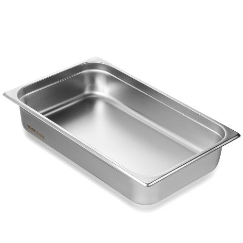 Hotel Pan, Full Size Anti-Jam Steam Pan, 0.8mm Thick Stainless Steel Restaurant Steam Table Pan, 4-Inch Deep Commercial Table Pan, Catering Storage Food Pan, for Industrial & Scientific