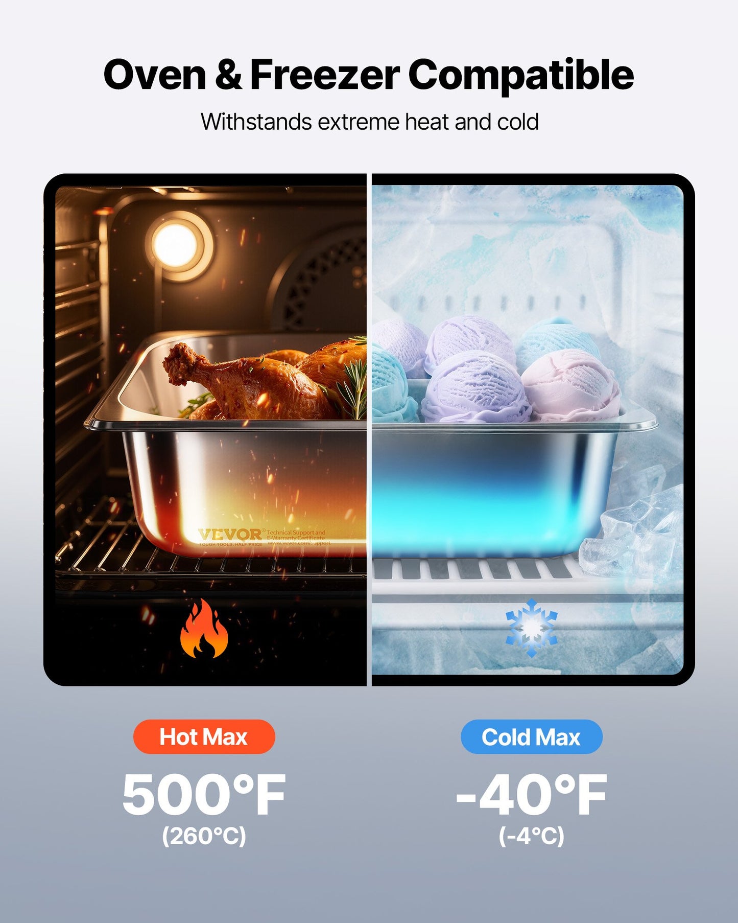 Stainless Steam Hotel Pans, 1/2 Size x 98mm Deep, 6L Table Steam Pan, Anti Jam Restaurant Supplies Reusable Rustproof Catering Storage for Home, Party, Restaurant, Hotel, Buffet, 6 Pack