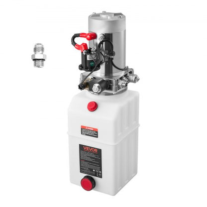 7 L Hydraulic Power Unit, Single Acting Dump Trailer Pump, 22 MPa Max Relief Pressure & 3.4 L/min Flow Rate, DC 12V Hydraulic Pump with Metal Reservoir for Dump Trailer Car Lifting