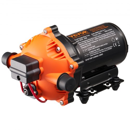 12V membranpump, 5 GPM (18,93 L/min), 5-kammars 12V DC vattenpump med automatisk tryckbrytare 2,7–6,9 bar (40–100 PSI) justerbar, 12,7 mm (1/2 tum) MNPT-port, för jordbruksbevattning, dränering av byggarbetsplatser