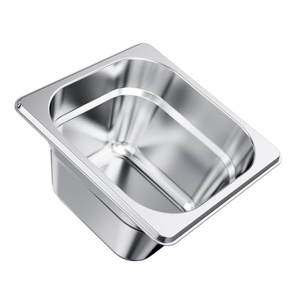 Stainless Steam Hotel Pans, 1/6 Size x 100mm Deep, 1.7L Table Steam Pan, Anti Jam Restaurant Supplies Reusable Rustproof Catering Storage for Home, Party, Restaurant, Hotel, Buffet, 6 Pack