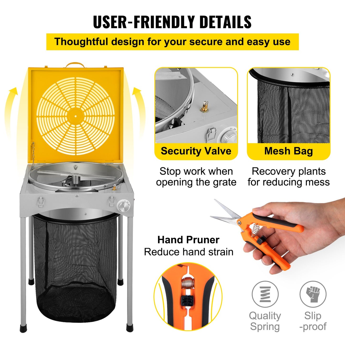 45,7 cm bordshydroponisk elektrisk bladtrimmer med 3 hastigheter och 6 extra blad