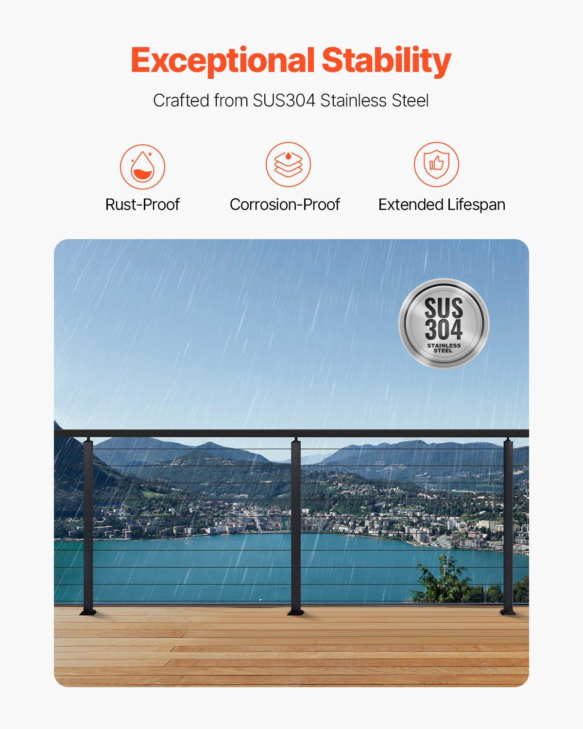 1-pack kabelräckesstolpe, 36x2x2 tum horisontellt hål för däckräcke med förborrade hål, kabelräckesstolpe i rostfritt stål med horisontellt och böjt fäste, svart, 1JZLGZXHS9148RVYS001V0
