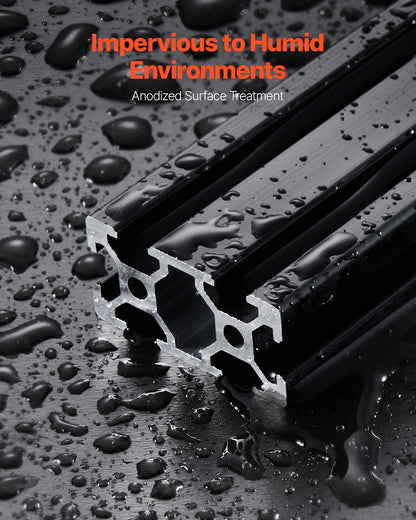 5PCS 59 in (1500 mm) T Slot 2040 Aluminum Extrusion Profile, European Standard Anodized Linear Rail, High-Strength Extruded Aluminum Rail for 3D Printer, CNC Machine DIY, Laser Engraving, Black