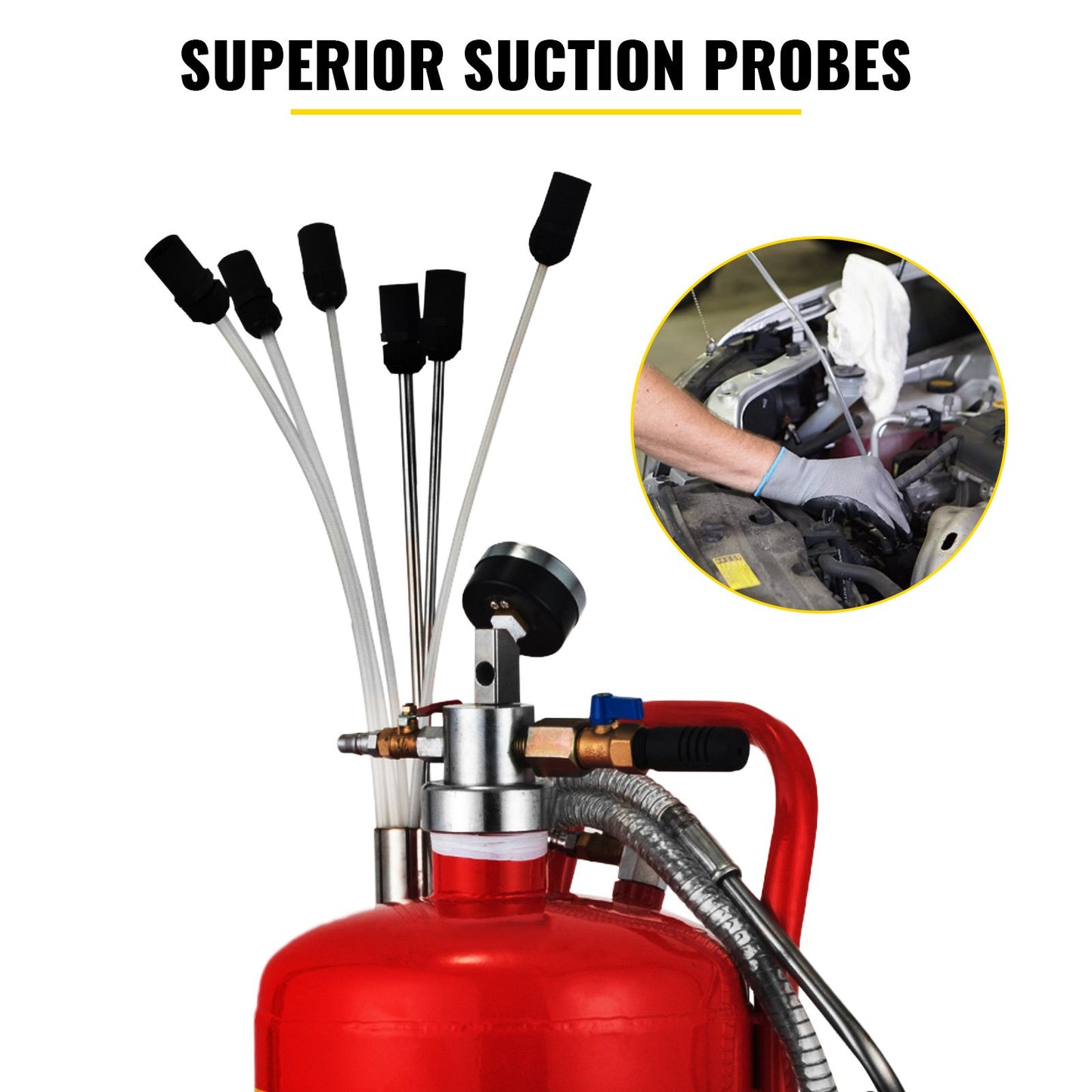 5 Gallon/22.7L Oil Extractor, Portable Air Pneumatic Waste Oil Garage Extractor Drain Draine Tank