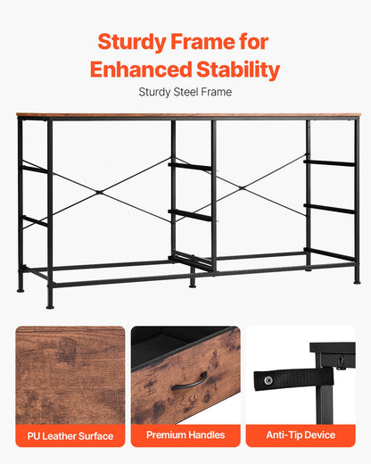 6 Drawer Dresser, Tall Chest Organizer Drawer Dresser, TV Stand with Storage, Closet Storage Drawers with Sturdy Steel Frame, Fabric Storage Tower for Bedroom, Hallway, Closet, Rustic Brown