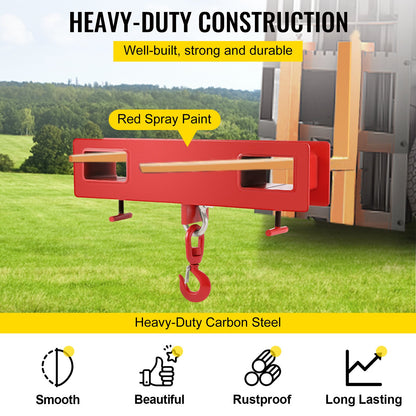 2 ton gaffeltruck lyftkrok 4000 LBS/2000 KG kapacitet lyfttruck gaffellyft svängbar krok mobilkran gaffeltrucktillbehör