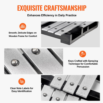 30-noters klockspel xylofonklockset, slagverksinstrument med klubbor, trumstockar och bärväska, professionellt klockspel xylofon slagverksinstrumentset för studenter och vuxna