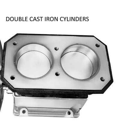 Industriell 3HP luftkompressorhuvudpumpmotor 160PSI 1300/min Enstegs dubbelcylindrig aluminiumluftkompressorhuvud Kolvformad stänksmörjningspump Enstegs