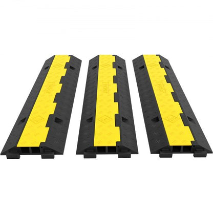 Cable Protector 101x24.5x5cm 3 Pack of 2 4989.5 kg per Axle Capacity Protective Wire Cord Ramp Driveway Rubber Traffic Speed Bumps