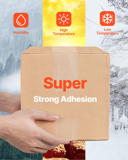 Genomskinlig packtejp, 7,5 cm kärna, 6 rullar 7,5 cm x 65 yards packtejp, 2,7 mil tjock, kraftig packtejp utformad för flytt, förvaring och packning, frakt och utskick, kontor