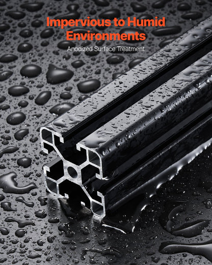 4 st. 39,4 tum (1000 mm) T-spår 4040 aluminiumprofil, anodiserad linjär skena enligt europeisk standard, höghållfast extruderad aluminiumskena för 3D-skrivare, CNC-maskin DIY, lasergravering, svart