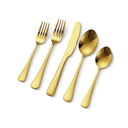 100-Piece Gold Silverware Set, Food-Grade Stainless Steel Flatware Utensils for 20, Mirror Finished Cutlery Set, Dishwasher Safe Eating Tableware for Kitchen Home, Include Knife Fork Spoon