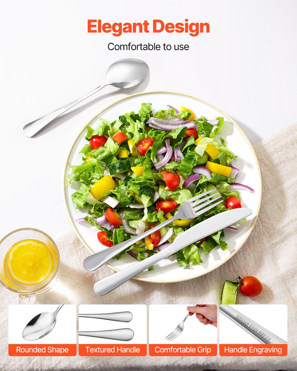 30-Piece Silverware Set, Food-Grade Stainless Steel Flatware Utensils, Mirror Finished Cutlery Set, Dishwasher Safe Eating Tableware for Kitchen Home, Service for 6, Include Knife Fork Spoon