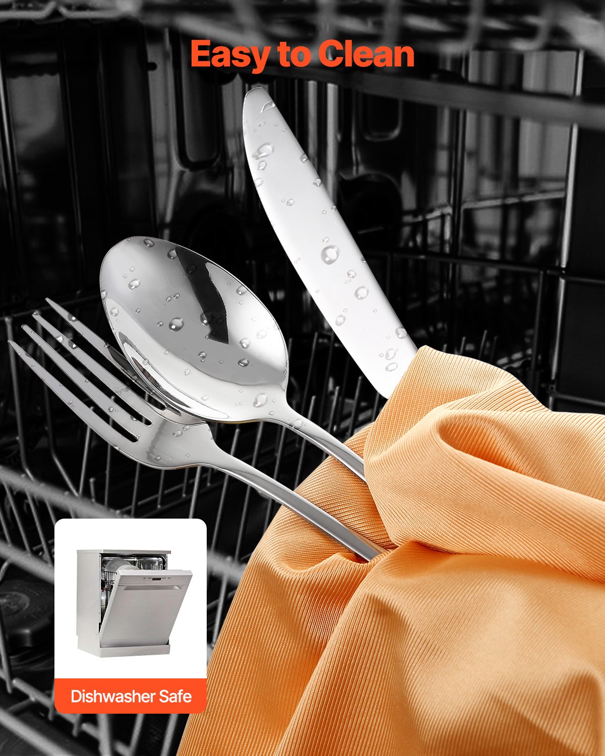 30-Piece Silverware Set, Food-Grade Stainless Steel Flatware Utensils, Mirror Finished Cutlery Set, Dishwasher Safe Eating Tableware for Kitchen Home, Service for 6, Include Knife Fork Spoon