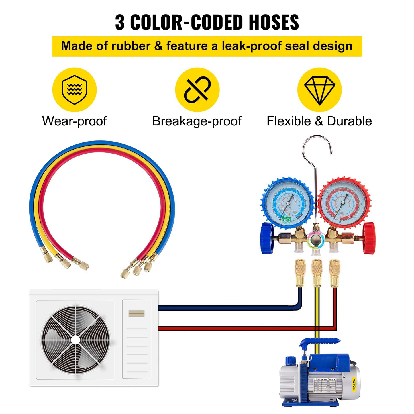 233 L/min(4CFM) 246W(1/3HP) Vacuum Pump ac vacuum pump aircon vacuum pump vacuum chamber vacuum drying pump HVAC Refrigeration R22 R12 R134A R502 Air-Condition Adapter A/C