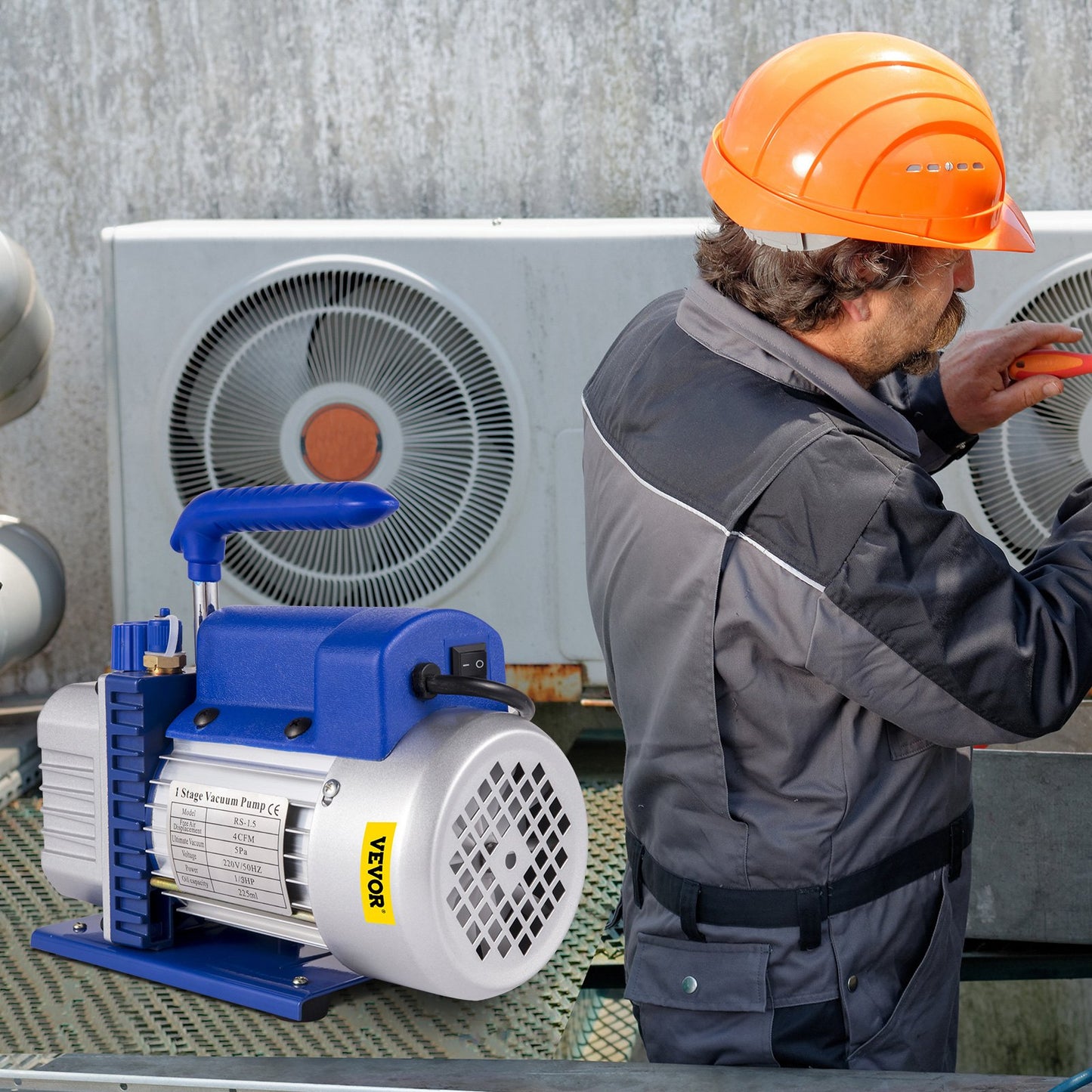 4CFM 1/4hk luftvakuumpump HVAC kylning AC grenrör mätare set R134a kit