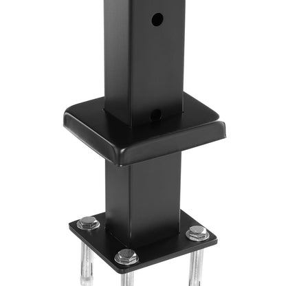 4-pack kabelräckesstolpe, 42x1x2 tum horisontellt hål för däckräcke med förborrade hål, kabelräckesstolpe i rostfritt stål med horisontellt och böjt fäste, svart, 4JZLGZXHS106REP67001V0