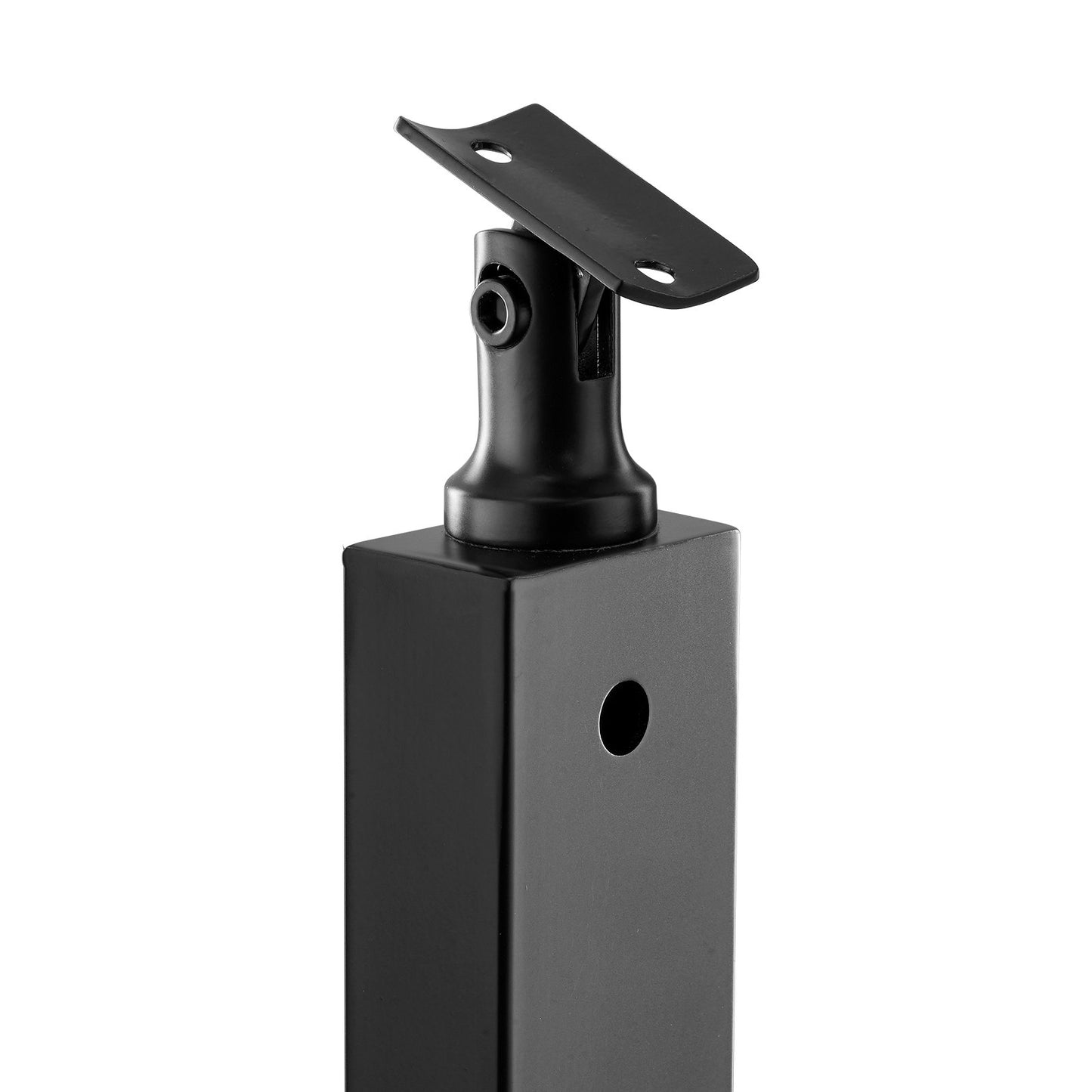 4-pack kabelräckesstolpe, 42x1x2 tum horisontellt hål för däckräcke med förborrade hål, kabelräckesstolpe i rostfritt stål med horisontellt och böjt fäste, svart, 4JZLGZXHS106REP67001V0