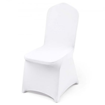 Stretch Spandex Folding Chair Covers, Universal Fitted Chair Cover, Removable Washable Protective Slipcovers, for Wedding, Holiday, Banquet, Party, Celebration, Dining (50PCS White)
