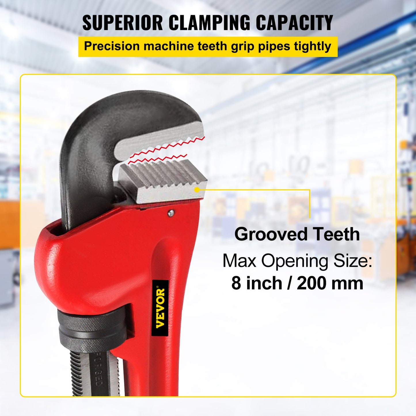 Pipe Wrench, 51 inch, Heavy Duty Cast Iron Straight Plumbing Wrench, Adjustable Plumber Tool for Sink Faucet Toilet Bowl Bathroom Kitchen Drainer Repair Installation