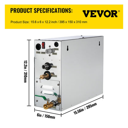 6KW Sauna Bath Steamer with LED Digital Display Steam Bath Generator 6KW Steam Room Generator for Home SPA Steam Generator with Time Control