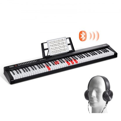 88 Key Digital Piano Keyboard, Semi Weighted Keys, Full Size Electric Portable Keyboard Piano Set with 1000 Tones Built-In Speakers Sustain Pedal Headphones, Bluetooth MIDI USB for Beginners