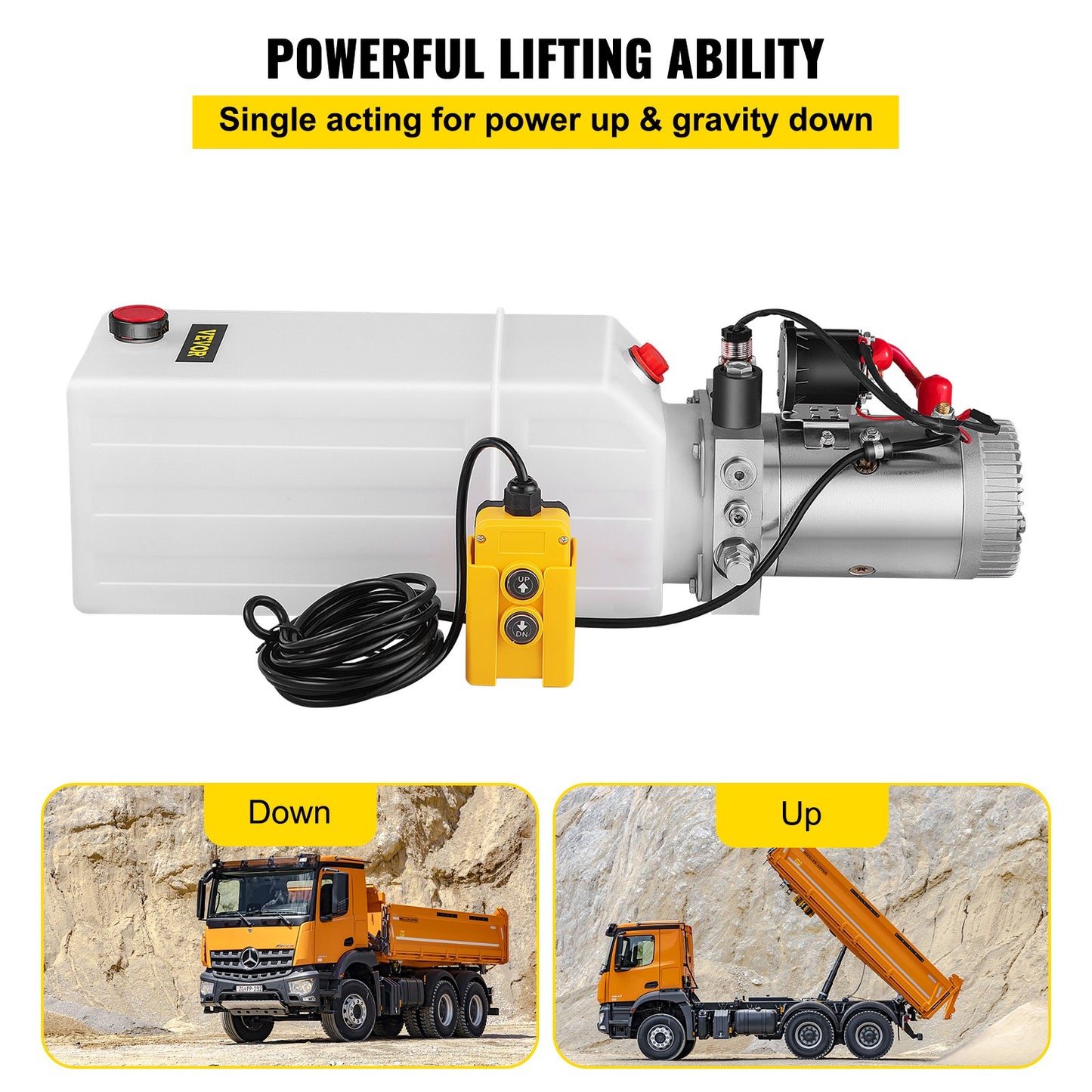 Hydraulaggregat 12V hydraulmotor Hydraulpump, hydraulpump för tippvagn Hydraulaggregat