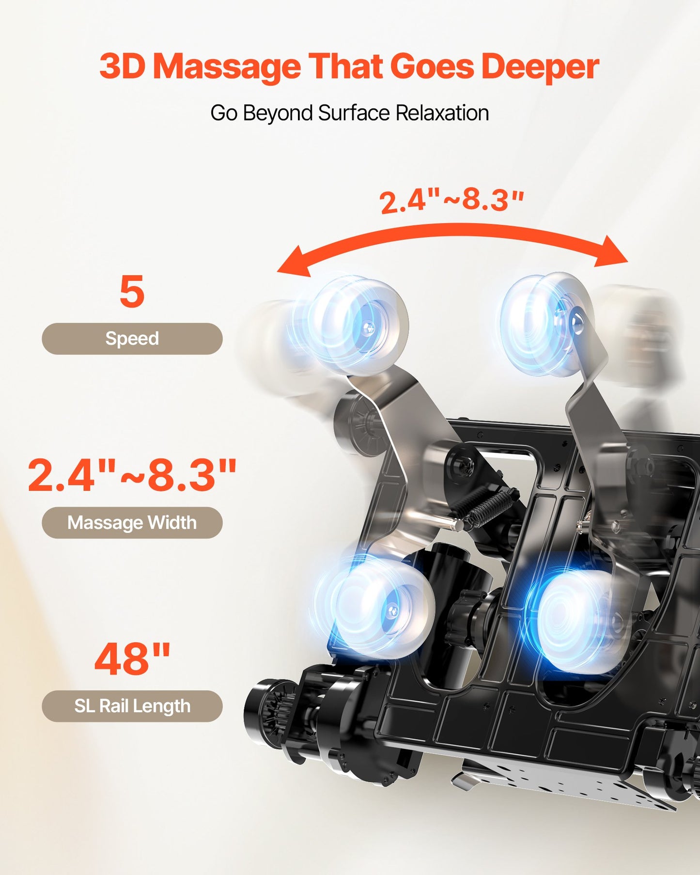 Helkroppsmassagestol, 3D-gravitationslös vilstol med SL-spår, 18 automatiska lägen, värme, fothjul, armstödskontroll, LCD-skärm, 36 krockkuddar, infällbart fotstöd
