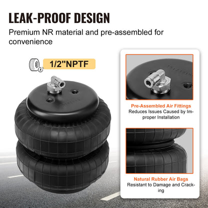 Air Bag Suspension Kit, Air Springs Suspension Bag Kit Compatible with 2003-2013 Dodge Ram 2500 4WD, 2003-2018 Dodge Ram 3500 4WD, 5000 lbs Loading, 5 to 100 PSI