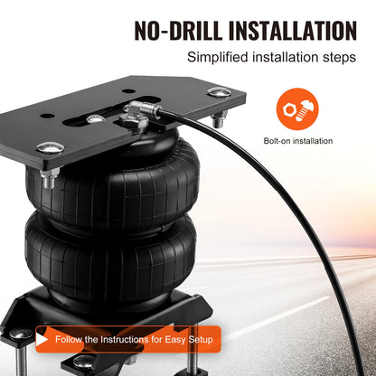 Krockkuddesats, luftfjädringsats kompatibel med 2003-2013 Dodge Ram 2500 4WD, 2003-2018 Dodge Ram 3500 4WD, 5000 lbs lastning, 5 till 100 PSI